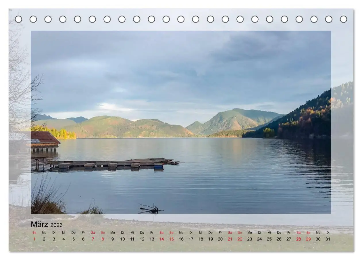 Bild: 9783457676547 | Walchensee (Tischkalender 2026 DIN A5 quer), CALVENDO Monatskalender