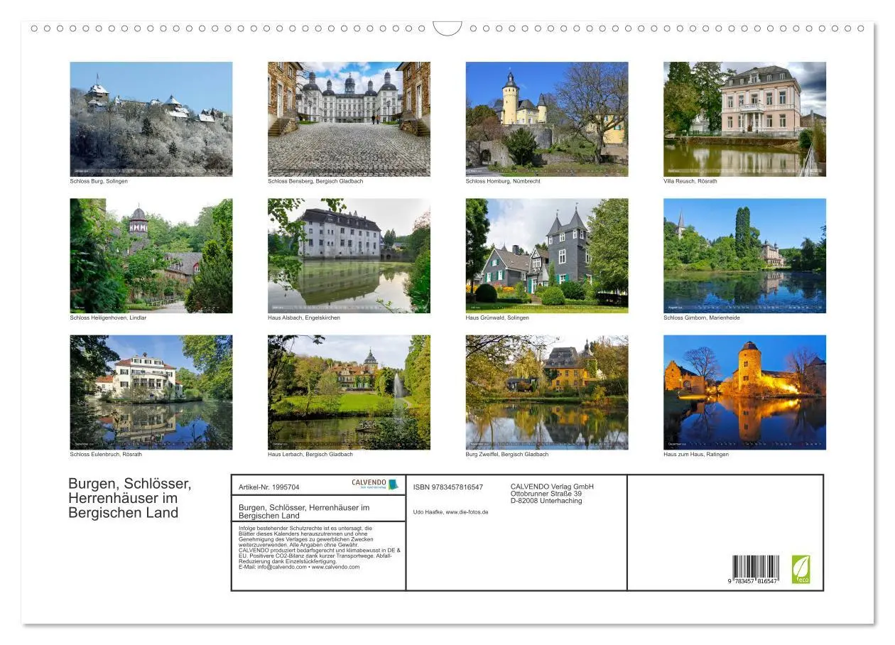 Bild: 9783457816547 | Burgen, Schlösser, Herrenhäuser im Bergischen Land (Wandkalender...
