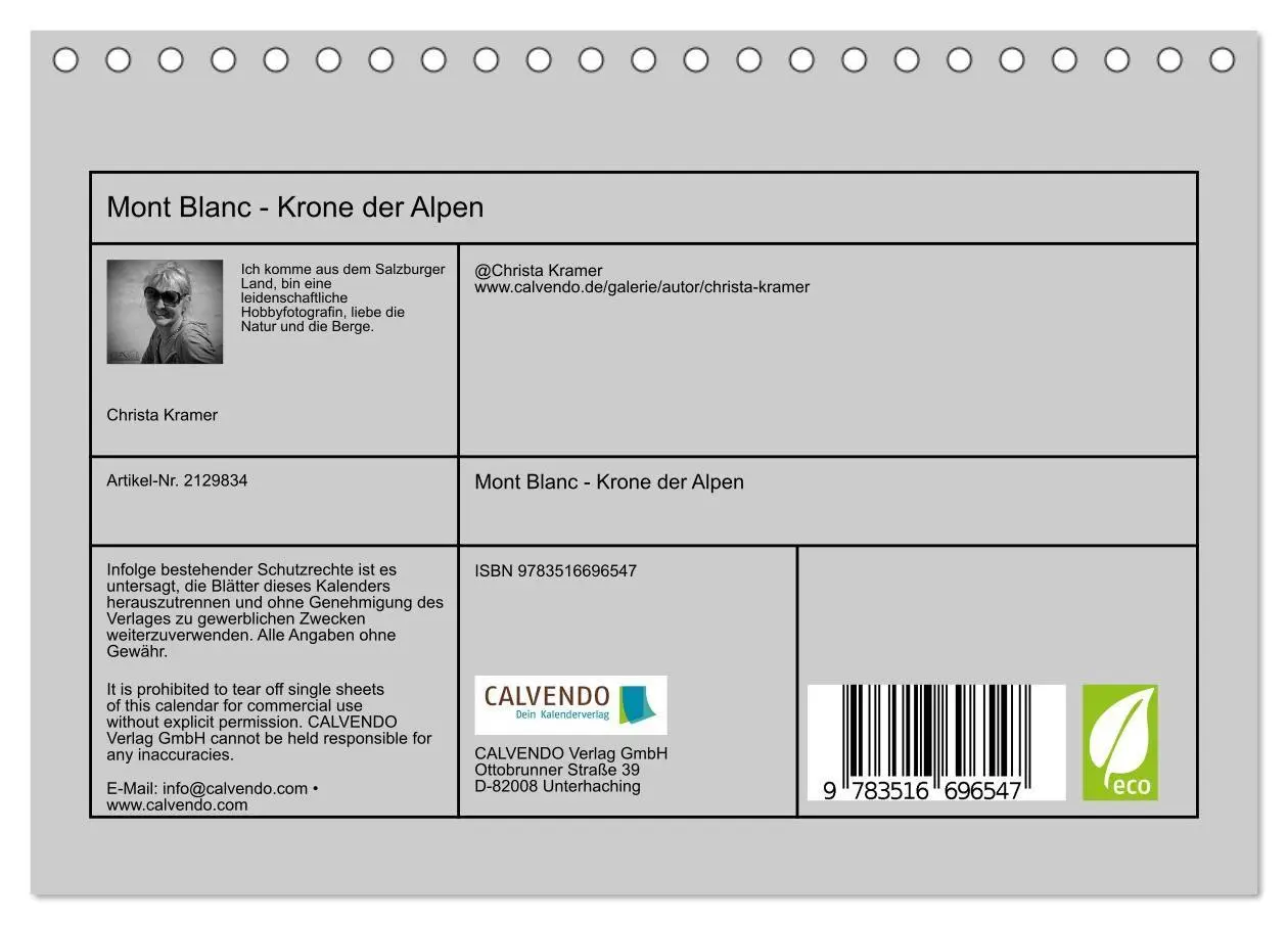 Bild: 9783516696547 | Mont Blanc - Krone der Alpen (Tischkalender 2026 DIN A5 quer),...
