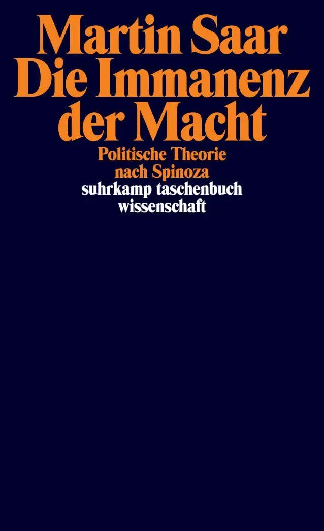 Cover: 9783518296547 | Die Immanenz der Macht | Politische Theorie nach Spinoza | Martin Saar