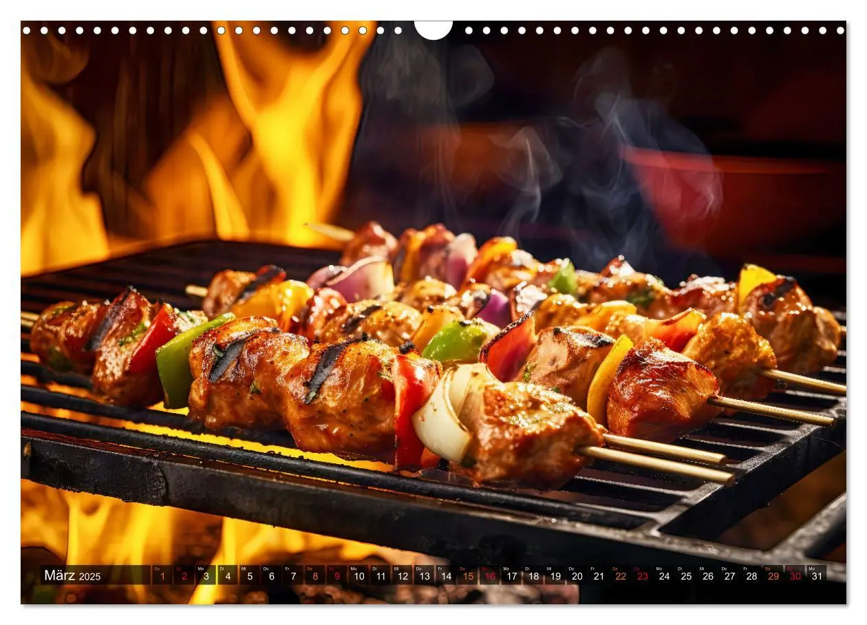 Bild: 9783383866647 | BBQ Feuerzauber - Grillkalender (Wandkalender 2025 DIN A3 quer),...