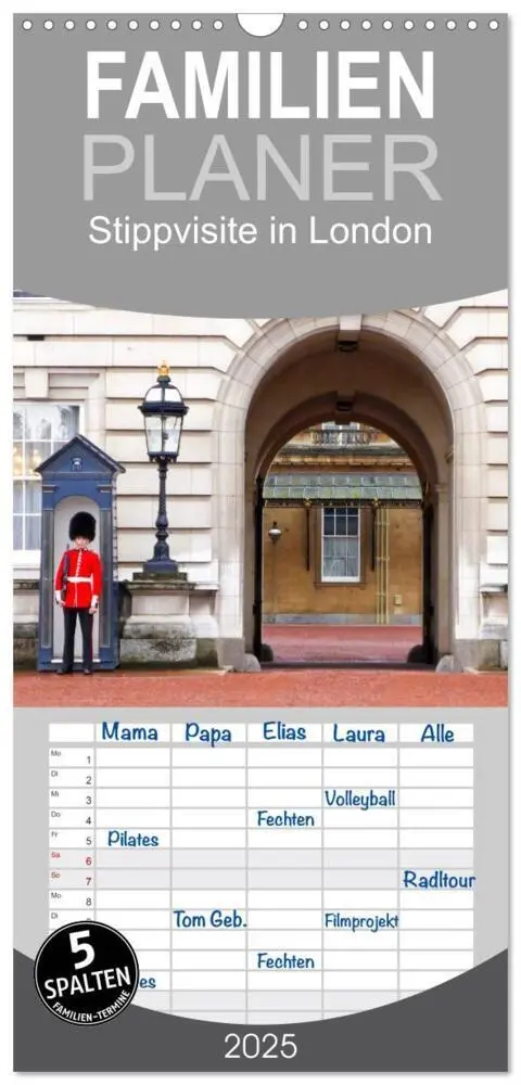 Cover: 9783457116647 | Familienplaner 2025 - Stippvisite in London mit 5 Spalten...