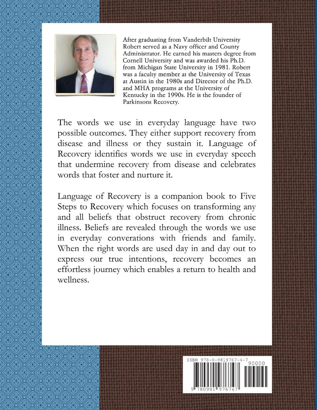 Rückseite: 9780981976747 | Language of Recovery | Robert Rodgers | Taschenbuch | Englisch | 2012