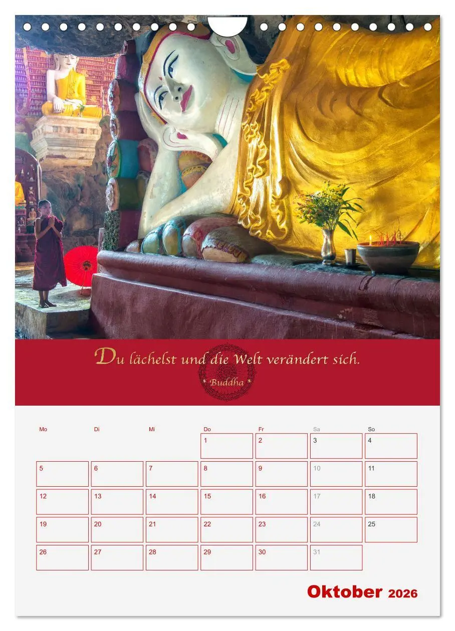 Bild: 9783516366747 | Buddhistische Weisheiten - DER ROTE SCHIRM (Wandkalender 2026 DIN...