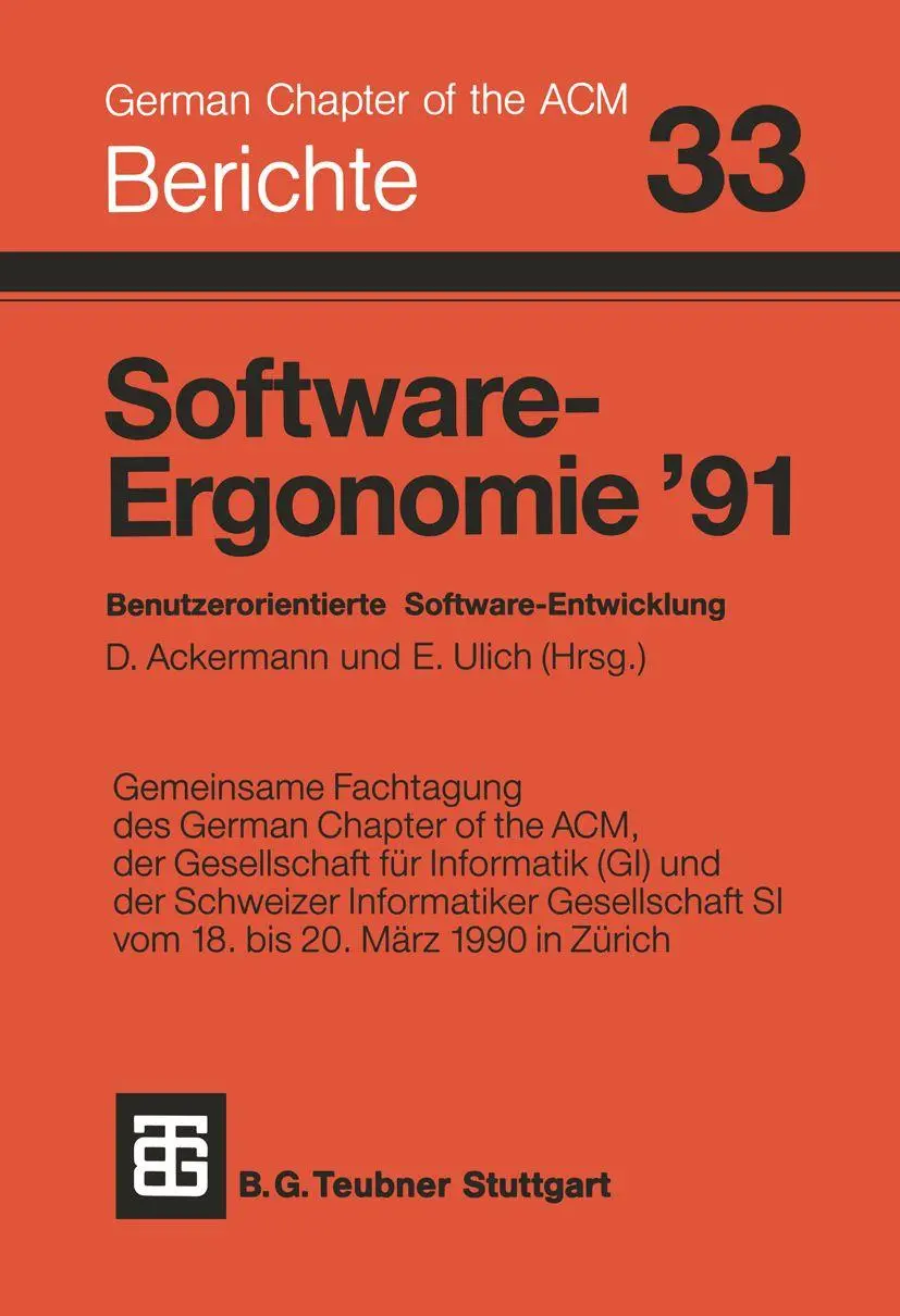Software-Ergonomie '91 (German Edition) (Berichte des German Chapter of the ACM)