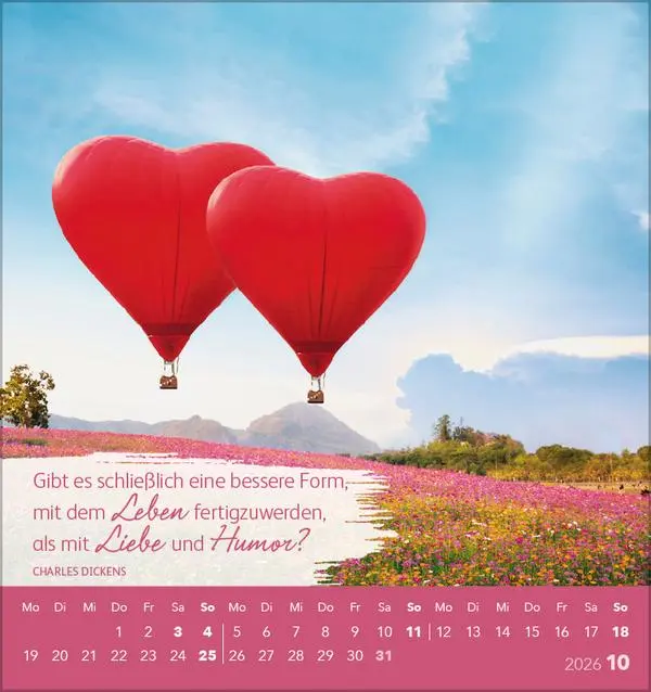 Bild: 9783731886747 | Schön, dass es dich gibt! 2026 | aufstellbarer Postkartenkalender
