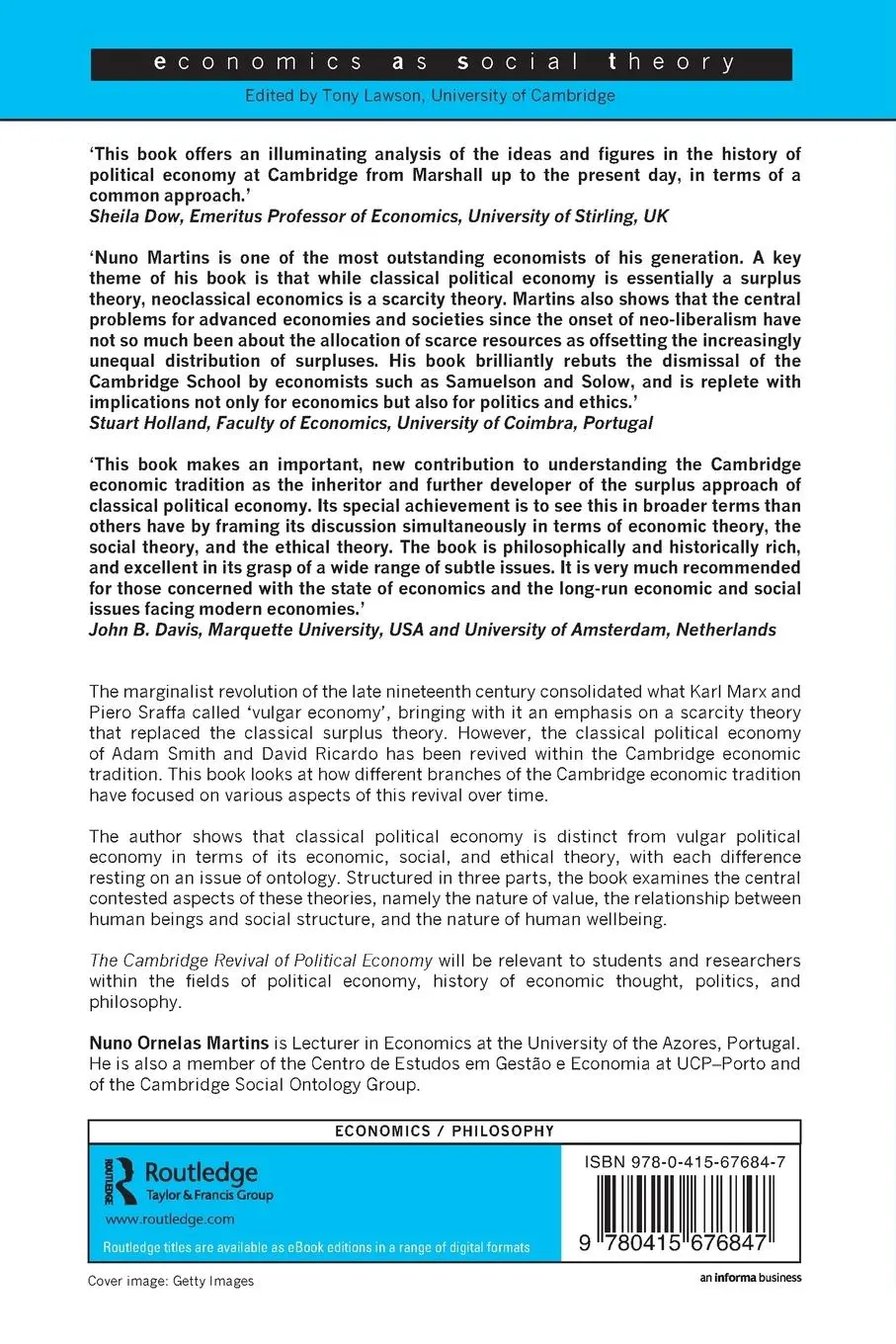 Rückseite: 9780415676847 | The Cambridge Revival of Political Economy | Nuno Ornelas Martins
