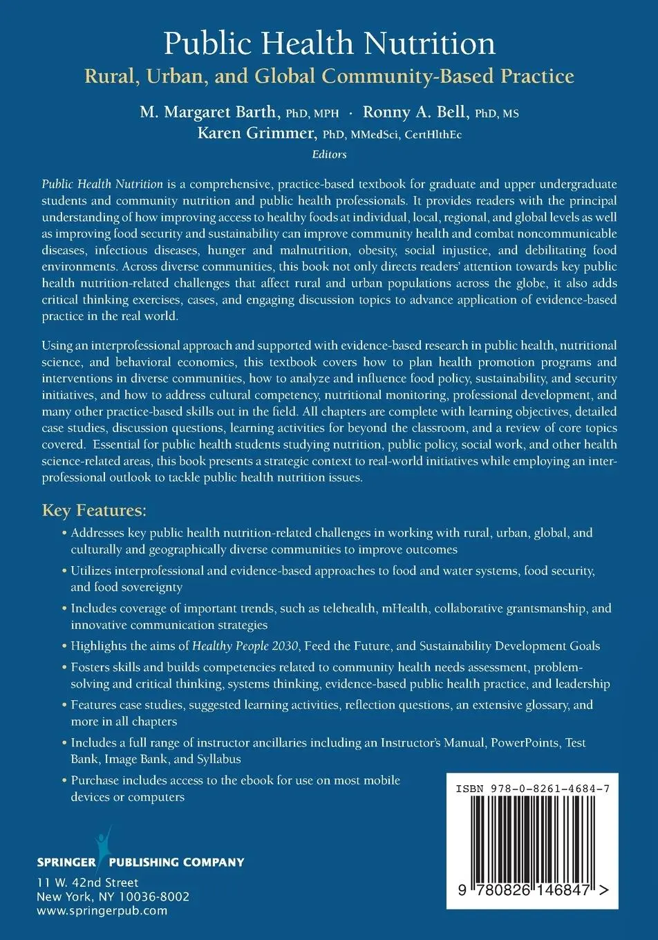 Rückseite: 9780826146847 | Public Health Nutrition | M. Margaret Barth (u. a.) | Taschenbuch