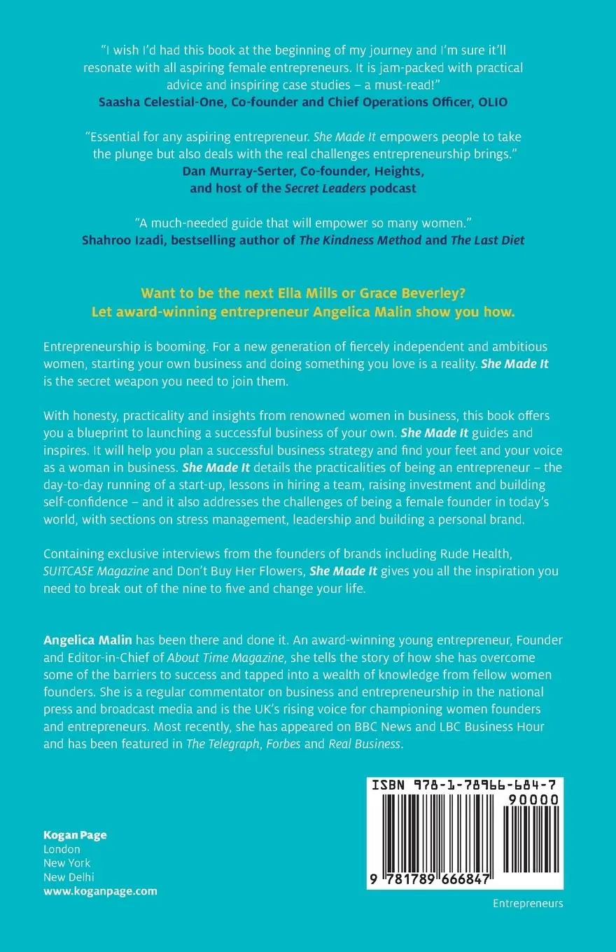 Rückseite: 9781789666847 | She Made It | The Toolkit for Female Founders in the Digital Age