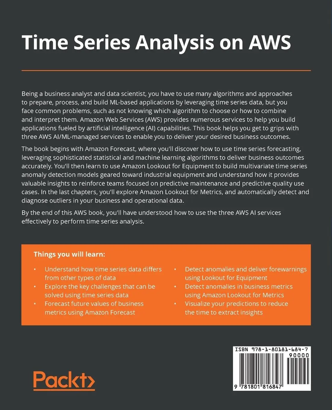 Rückseite: 9781801816847 | Time Series Analysis on AWS | Michaël Hoarau | Taschenbuch | Englisch