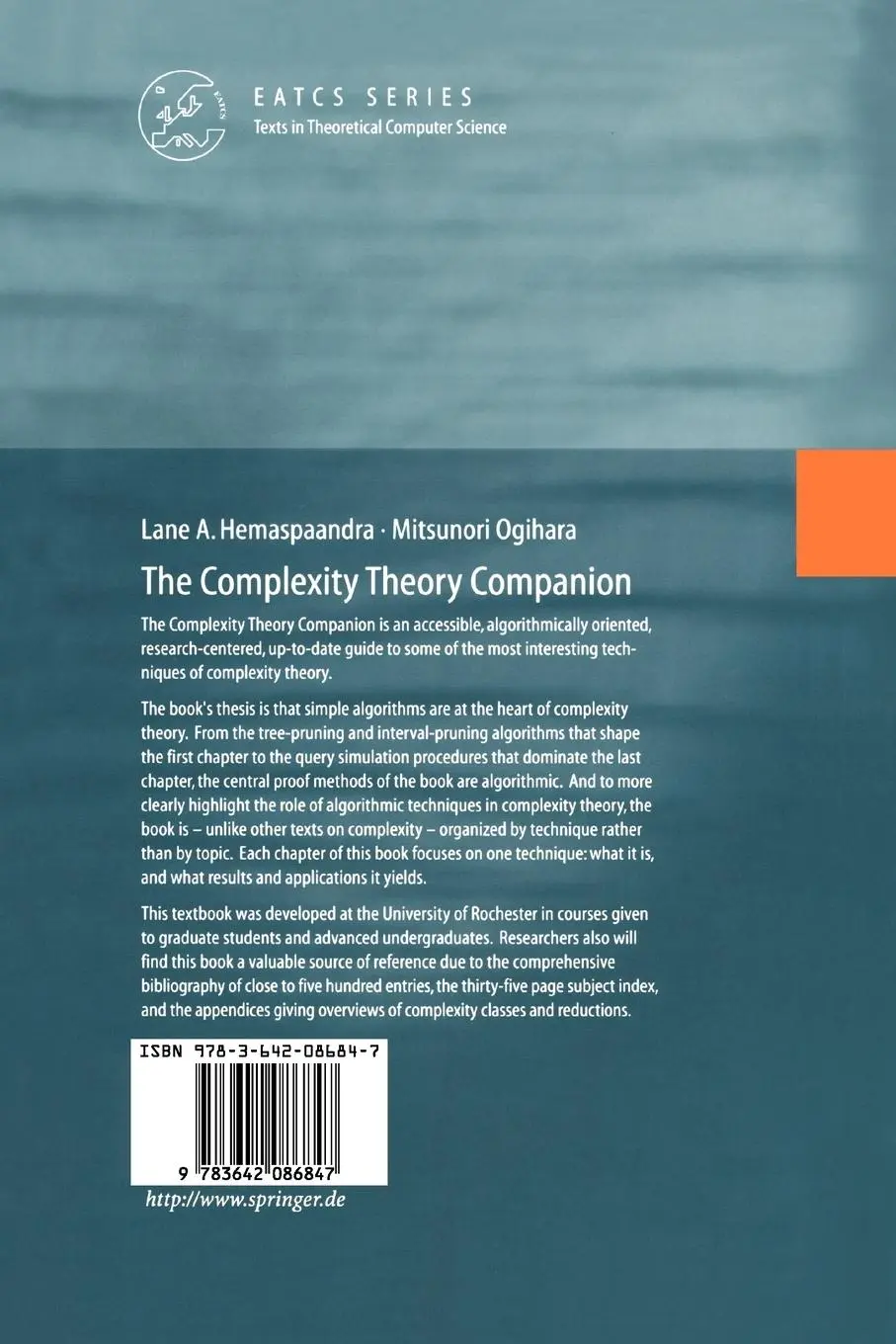 Rückseite: 9783642086847 | The Complexity Theory Companion | Mitsunori Ogihara (u. a.) | Buch