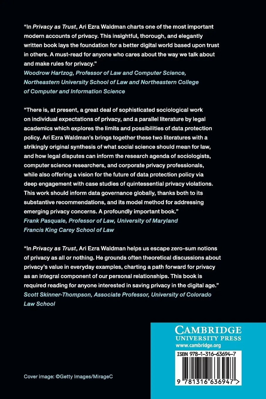 Rückseite: 9781316636947 | Privacy as Trust | Ari Ezra Waldman | Taschenbuch | Englisch | 2018