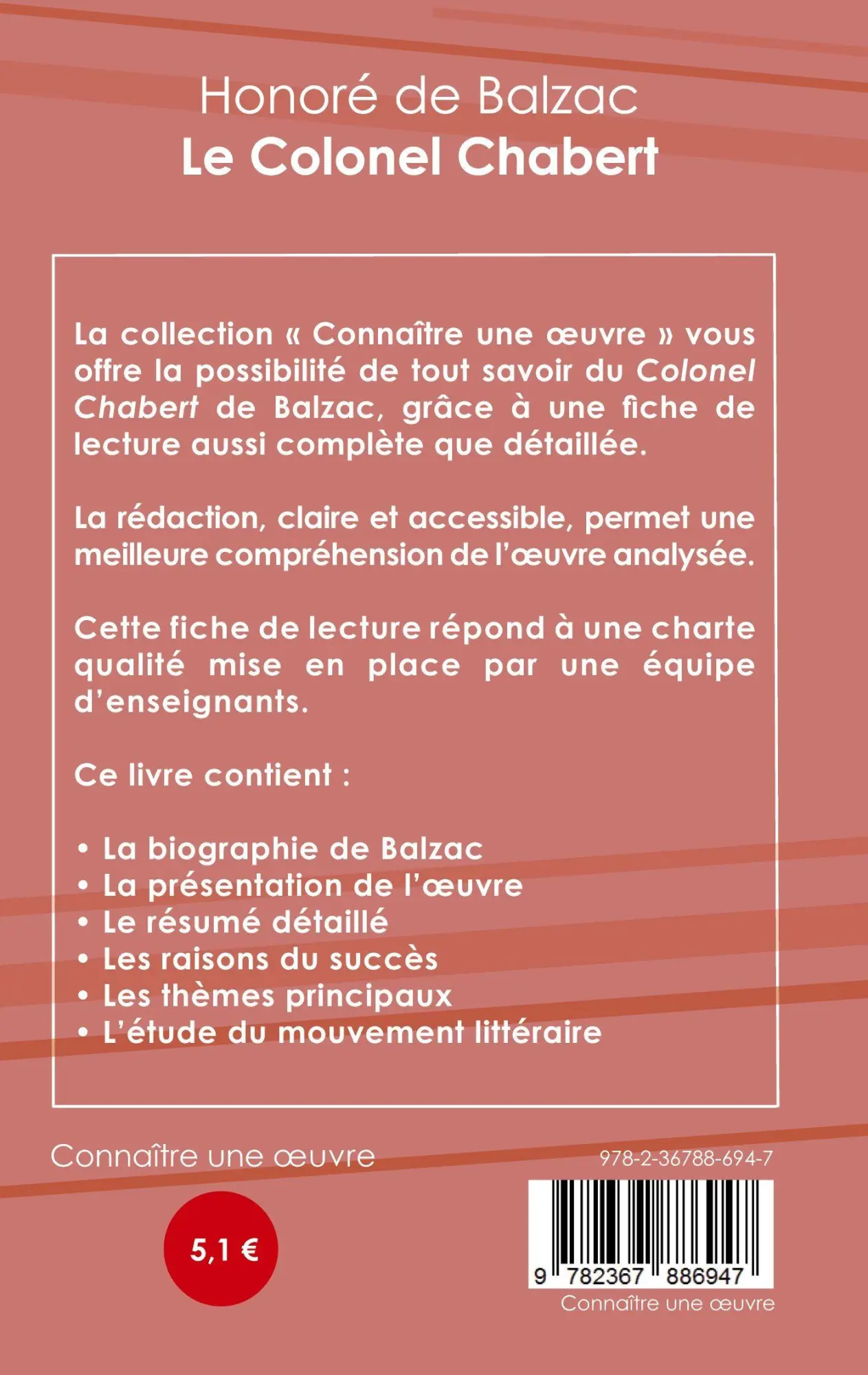 Rückseite: 9782367886947 | Fiche de lecture Le Colonel Chabert de Balzac (Analyse littéraire...
