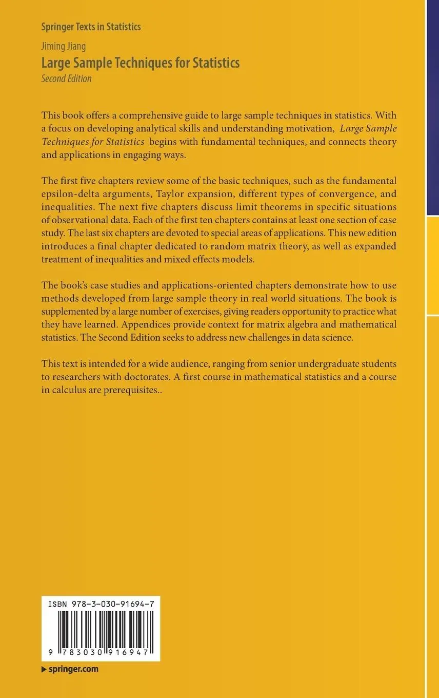 Rückseite: 9783030916947 | Large Sample Techniques for Statistics | Jiming Jiang | Buch | xv