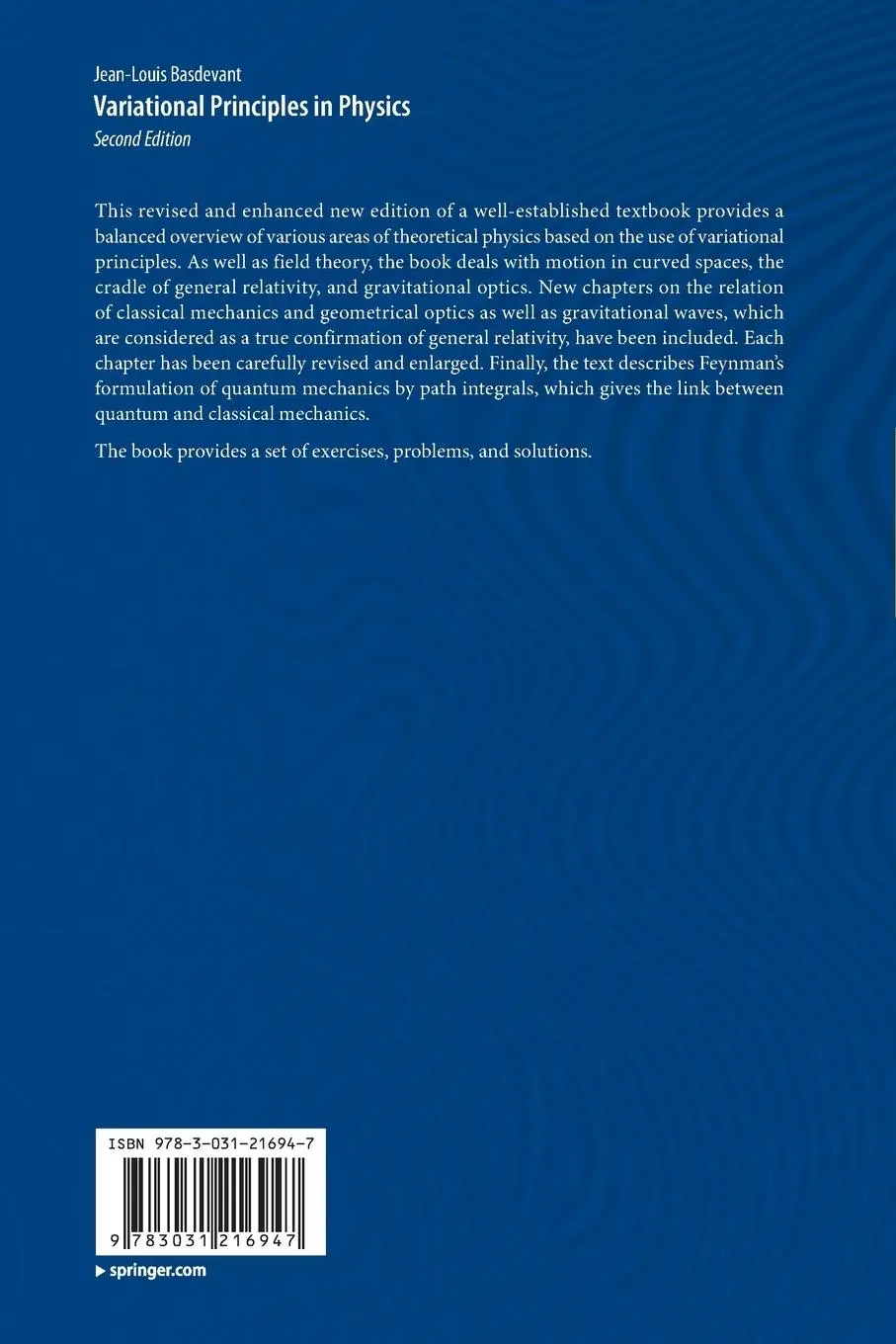 Rückseite: 9783031216947 | Variational Principles in Physics | Jean-Louis Basdevant | Taschenbuch