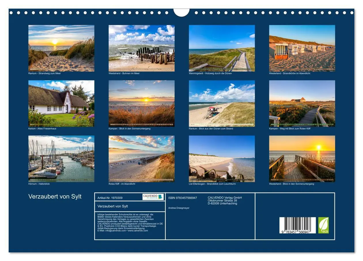 Bild: 9783457566947 | Verzaubert von Sylt (Wandkalender 2026 DIN A3 quer), CALVENDO...