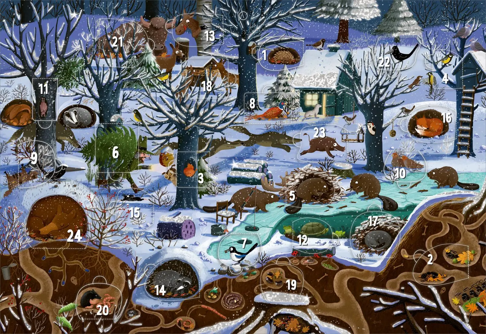 Cover: 4014489137047 | Adventskalender - Winter im Wald Wandkalender | Emilia Dziubak | 4 S.
