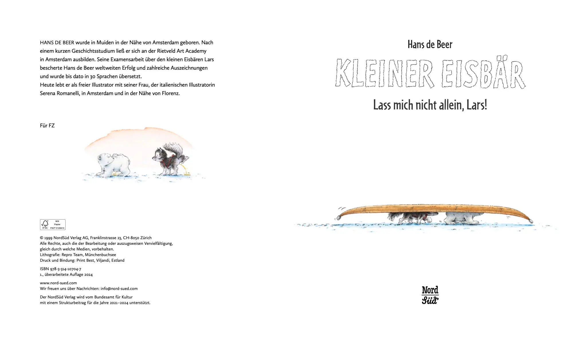 Bild: 9783314107047 | Kleiner Eisbär - Lass mich nicht allein, Lars! | Hans De Beer | Buch
