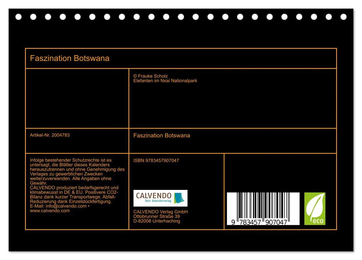 Bild: 9783457907047 | Faszination Botswana (Tischkalender 2026 DIN A5 quer), CALVENDO...