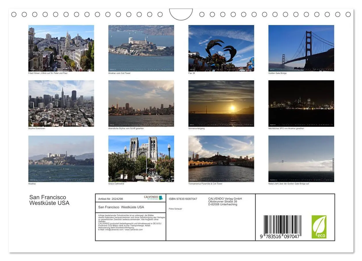 Bild: 9783516097047 | San Francisco Westküste USA (Wandkalender 2026 DIN A4 quer),...