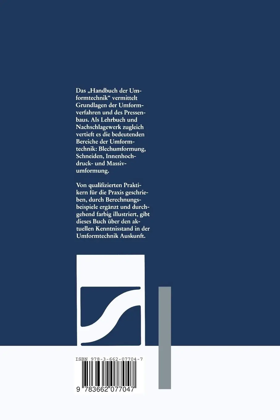 Rückseite: 9783662077047 | Handbuch der Umformtechnik | Schuler Gmbh | Taschenbuch | xx | Deutsch