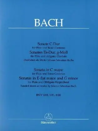 Cover: 9790006507047 | Drei Sonaten für Flöte und Klavier BWV 1020, 1031, 1033 (Bach...