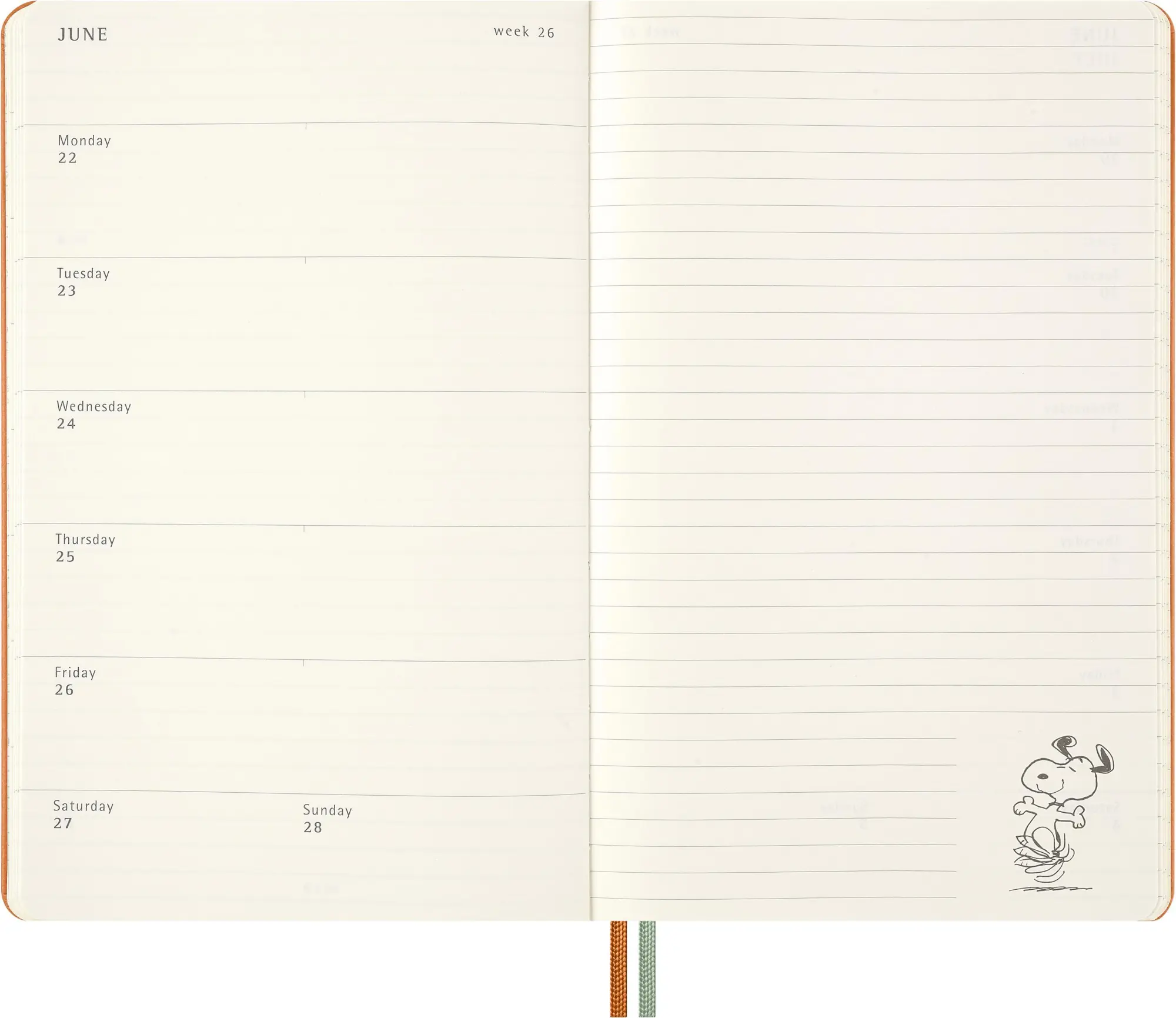 Bild: 8056999277147 | Moleskine 12 Monate Peanuts Snoopy Tomorrow Wochen Notizkalender...