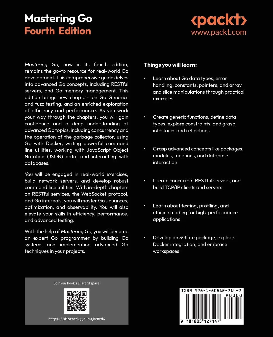 Rückseite: 9781805127147 | Mastering Go - Fourth Edition | Mihalis Tsoukalos | Taschenbuch | 2024
