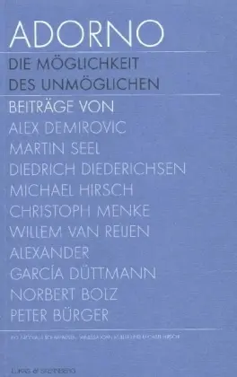Cover: 9783518067147 | Adorno. Die Möglichkeit des Unmöglichen, Textband. Adorno. The...
