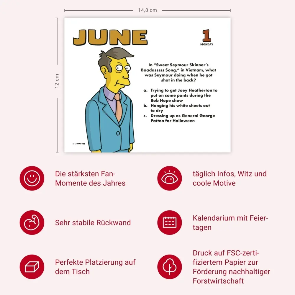 Bild: 9783840197147 | The Simpsons Tagesabreißkalender 2026 | Kalender | Geblockt | Englisch