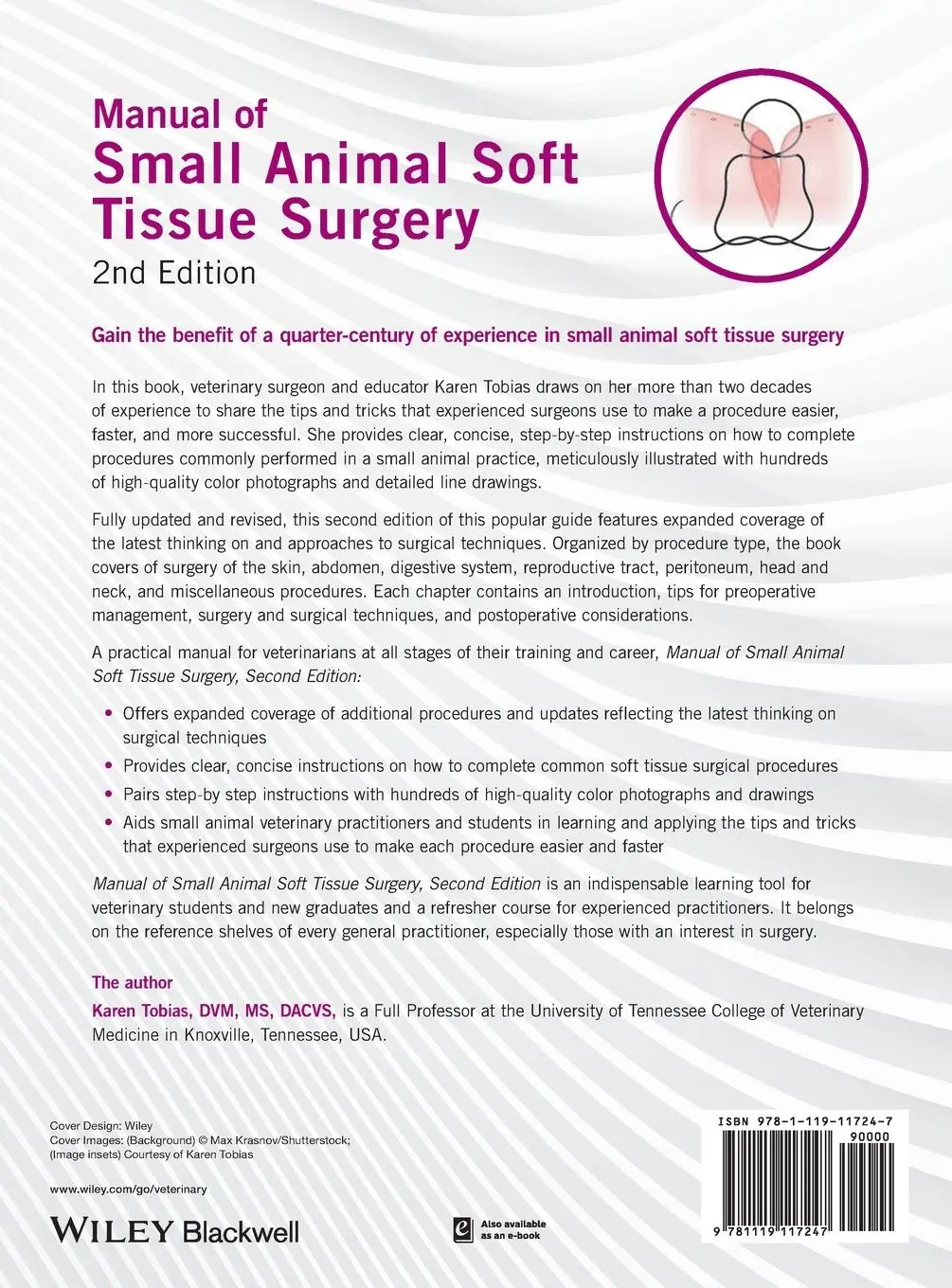 Rückseite: 9781119117247 | Manual of Small Animal Soft Tissue Surgery | Karen Tobias | Buch