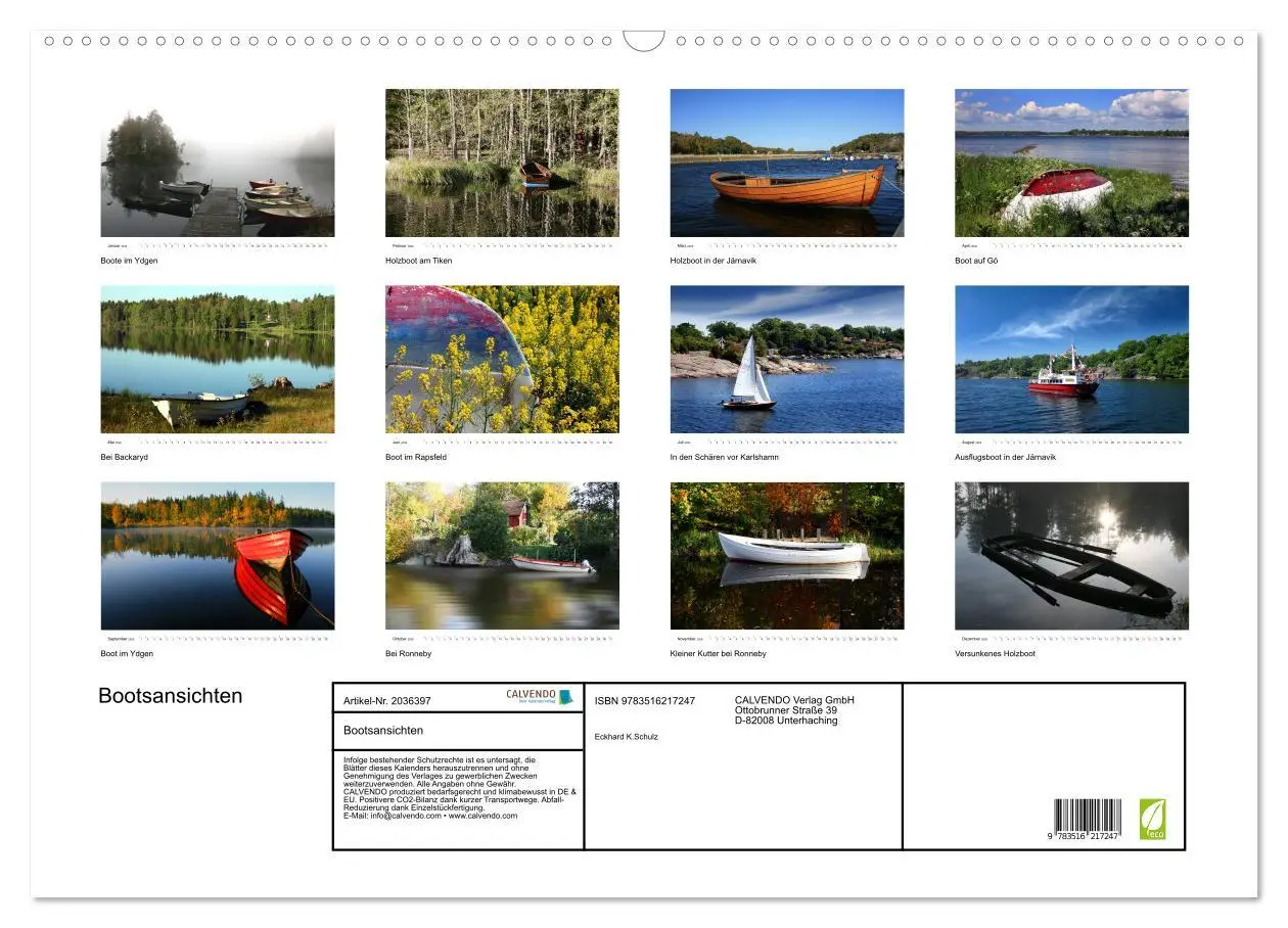 Bild: 9783516217247 | Bootsansichten (Wandkalender 2026 DIN A2 quer), CALVENDO...