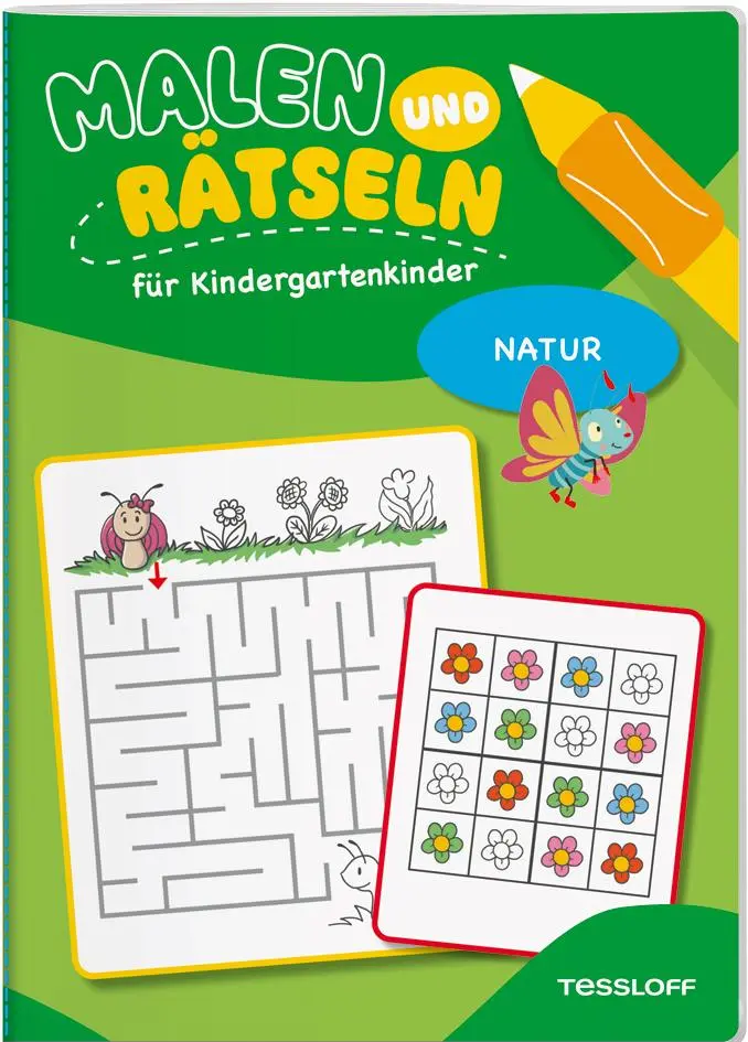 Cover: 9783788647247 | Malen und Rätseln für Kindergartenkinder. Natur | Nadja Schwendemann