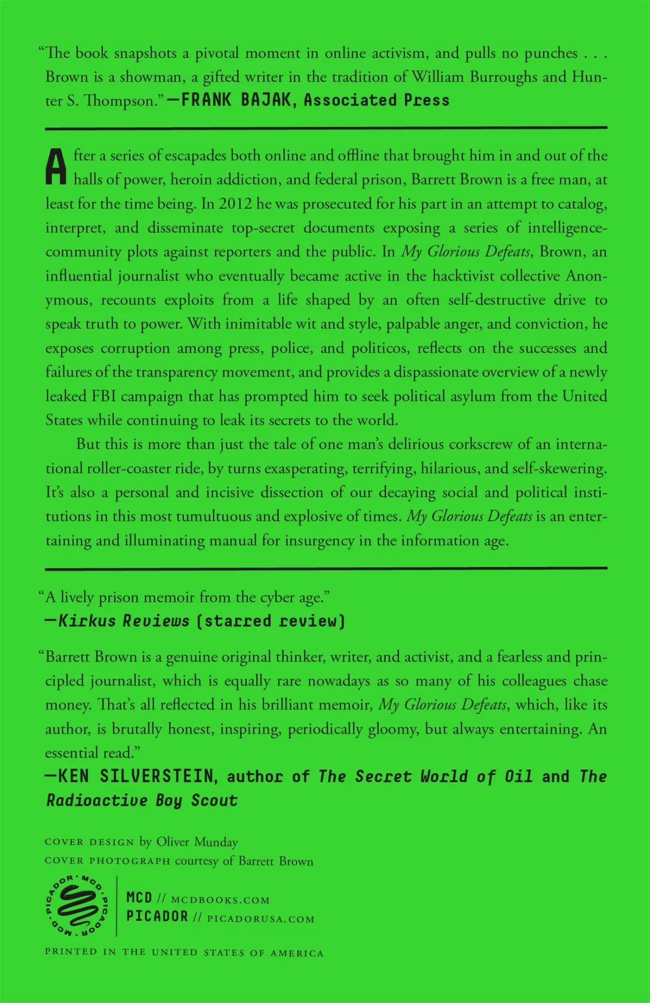 Rückseite: 9781250787347 | My Glorious Defeats | Barrett Brown | Taschenbuch | Picador | Englisch