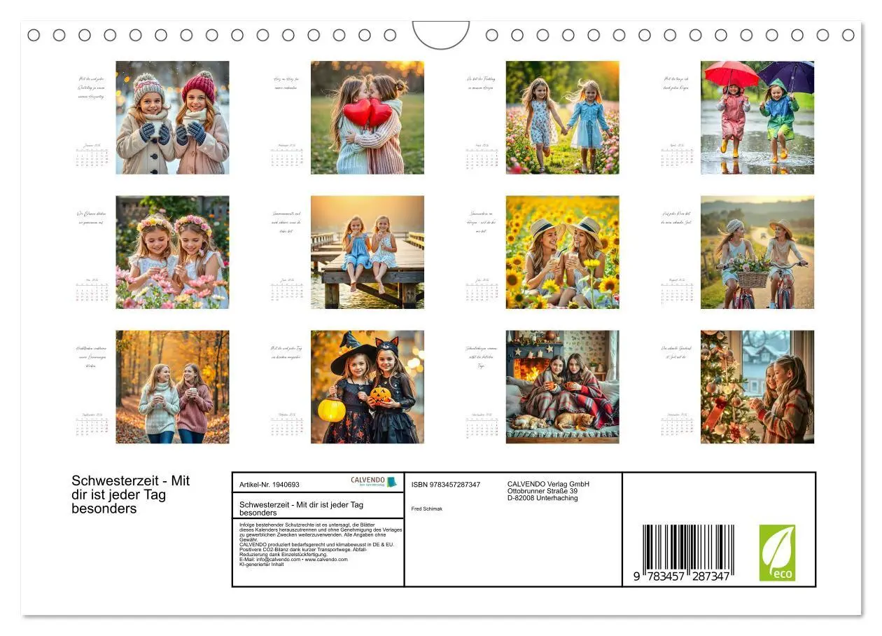 Bild: 9783457287347 | Schwesterzeit - Mit dir ist jeder Tag besonders (Wandkalender 2026...