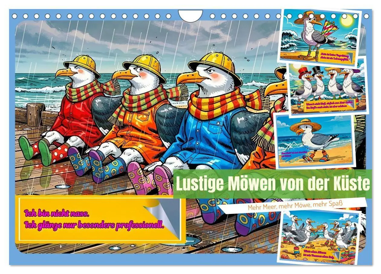 Cover: 9783516757347 | Lustige Möwen von der Küste (Wandkalender 2027 DIN A4 quer),...