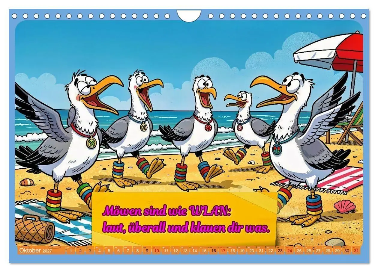 Bild: 9783516757347 | Lustige Möwen von der Küste (Wandkalender 2027 DIN A4 quer),...