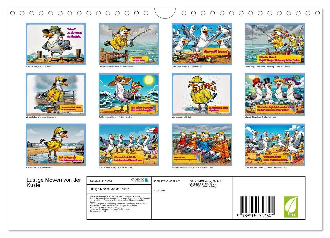 Bild: 9783516757347 | Lustige Möwen von der Küste (Wandkalender 2027 DIN A4 quer),...