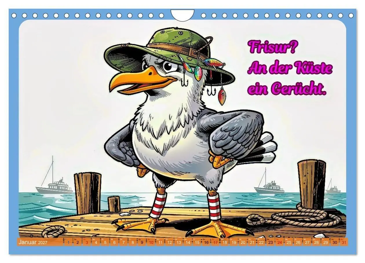 Bild: 9783516757347 | Lustige Möwen von der Küste (Wandkalender 2027 DIN A4 quer),...