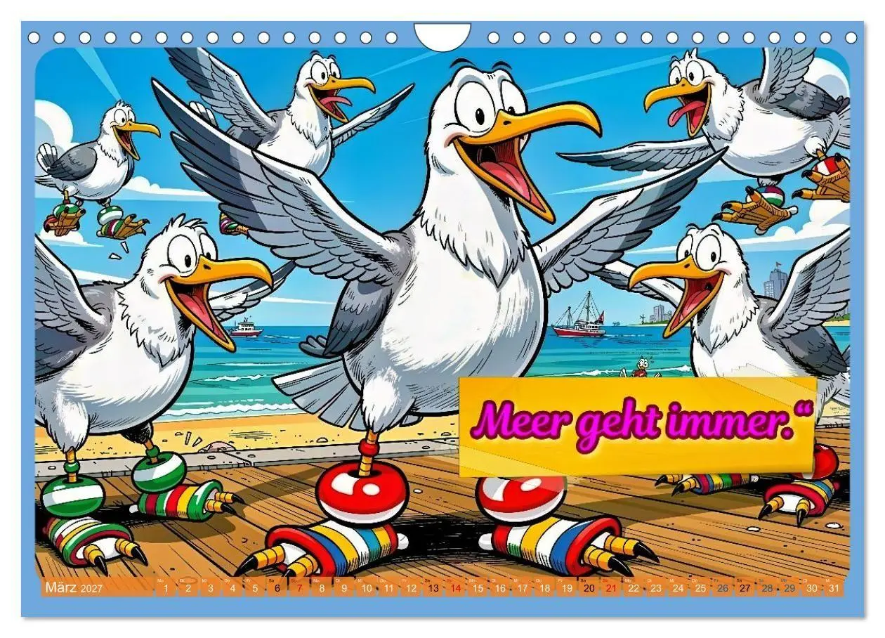 Bild: 9783516757347 | Lustige Möwen von der Küste (Wandkalender 2027 DIN A4 quer),...
