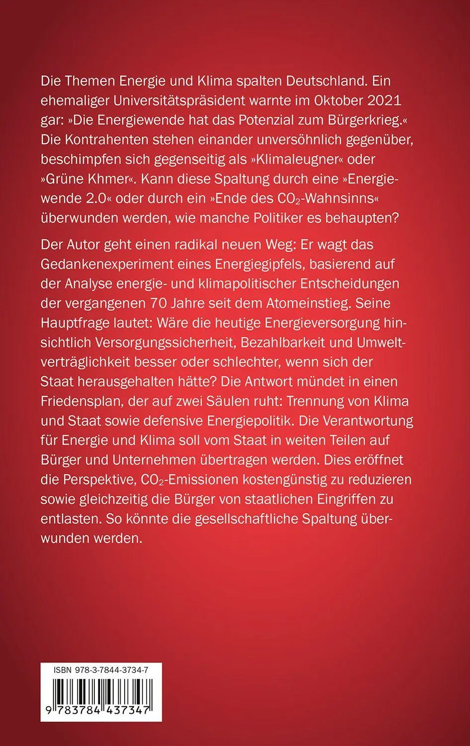 Bild: 9783784437347 | Der Energiegipfel | Ausweg aus dem Klimakampf | André Thess | Buch