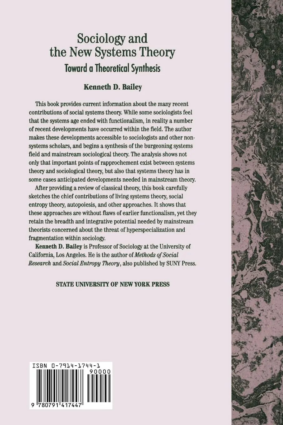 Rückseite: 9780791417447 | Sociology and the New Systems Theory | Toward a Theoretical Synthesis