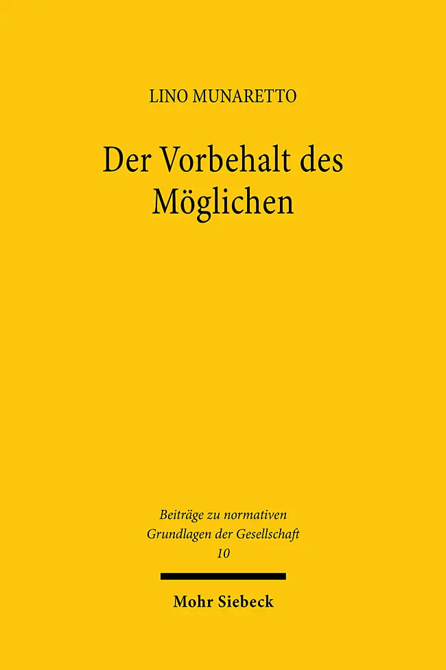 Cover: 9783161617447 | Der Vorbehalt des Möglichen | Lino Munaretto | Buch | XXV | Deutsch