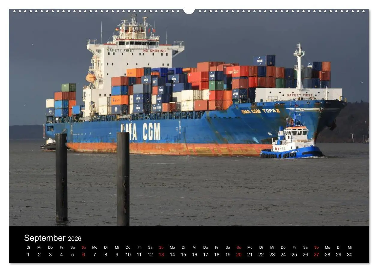 Bild: 9783516127447 | Schiffe auf der Elbe (Wandkalender 2026 DIN A2 quer), CALVENDO...