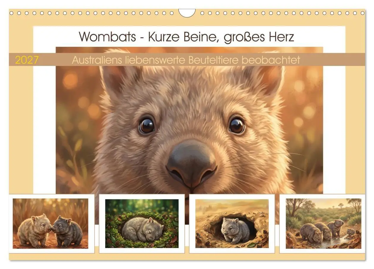 Cover: 9783516817447 | Wombats - Kurze Beine, großes Herz (Wandkalender 2027 DIN A3 quer),...