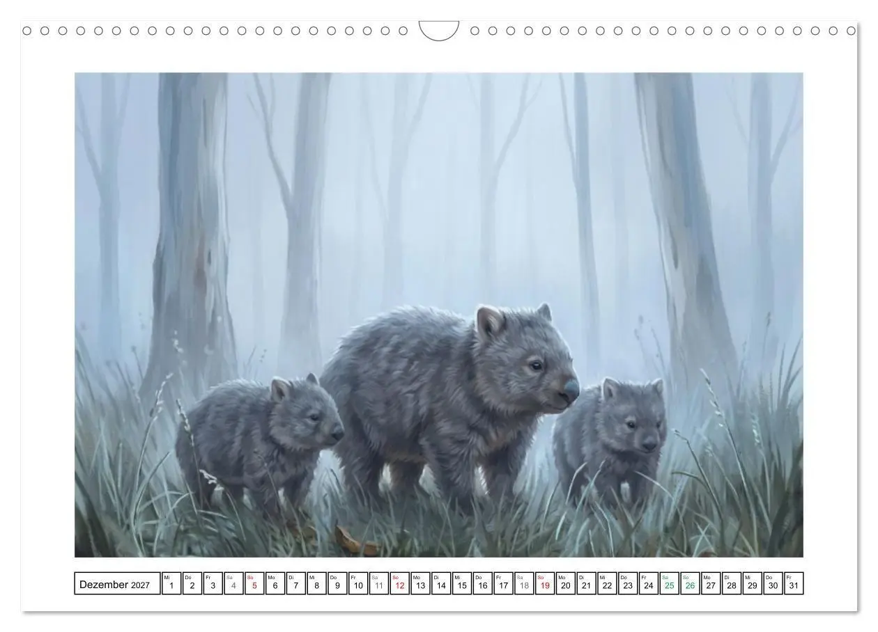 Bild: 9783516817447 | Wombats - Kurze Beine, großes Herz (Wandkalender 2027 DIN A3 quer),...