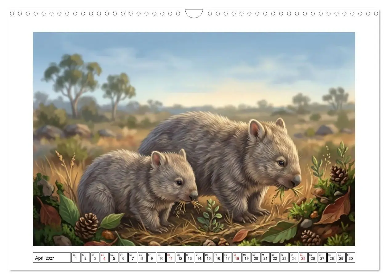 Bild: 9783516817447 | Wombats - Kurze Beine, großes Herz (Wandkalender 2027 DIN A3 quer),...