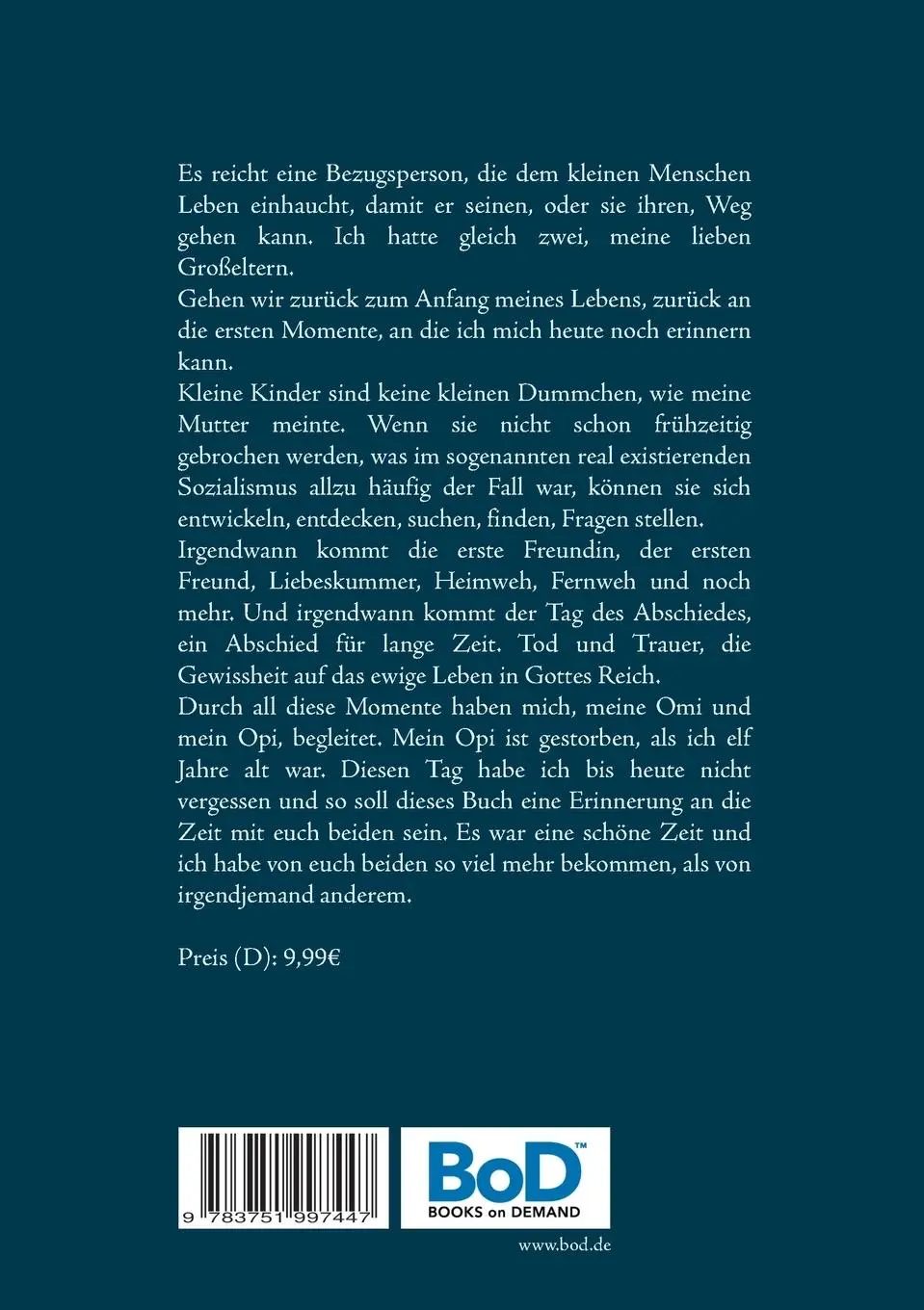 Rückseite: 9783751997447 | Omi und Opi - mehr als meine lieben Großeltern | Gerd Keil | Buch