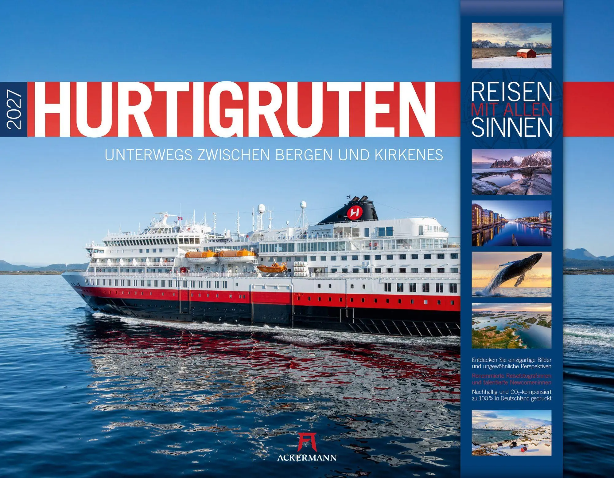 Cover: 9783838427447 | Hurtigruten Kalender 2027 Unterwegs zwischen Bergen und Kirkenes