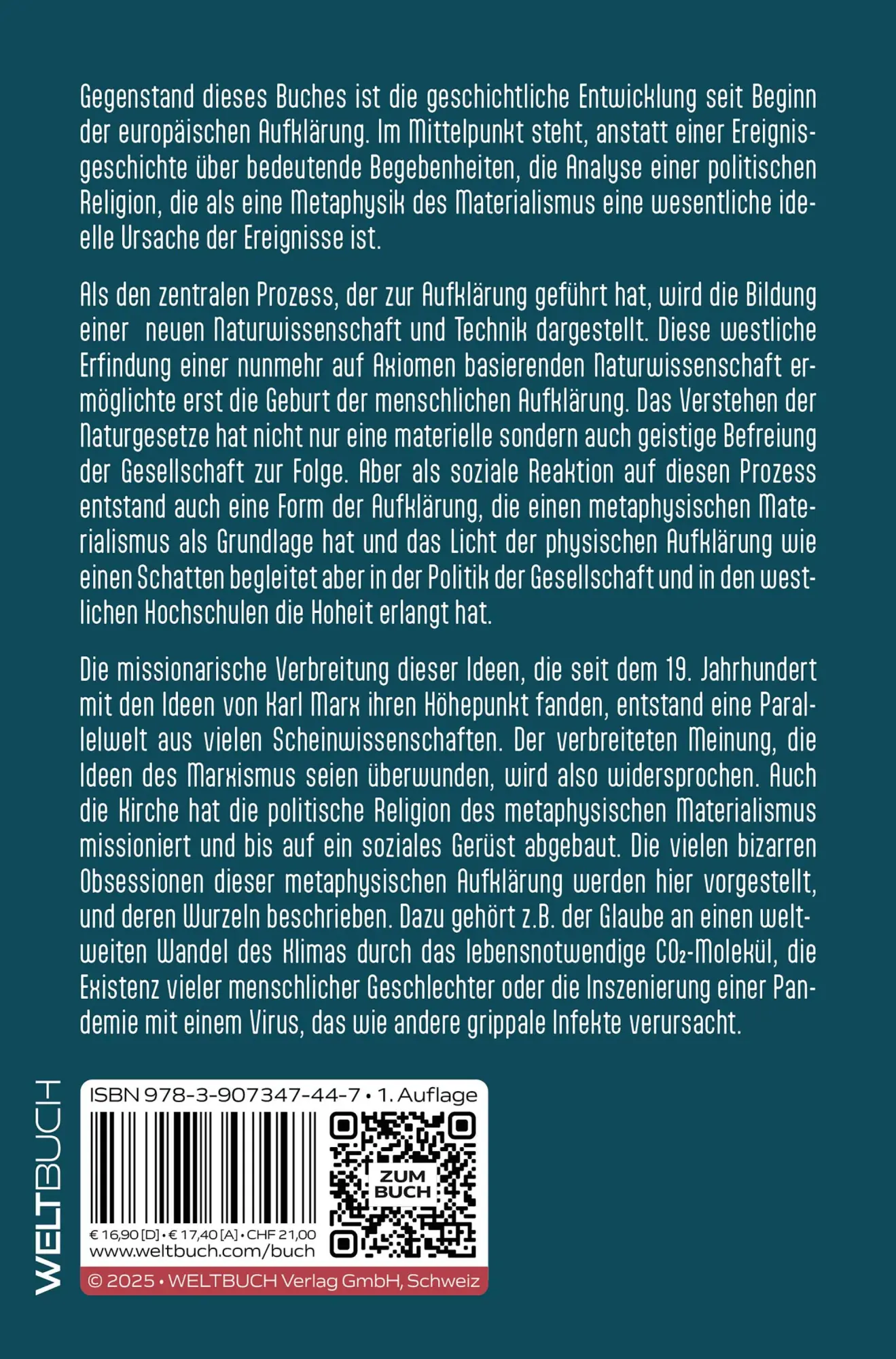 Bild: 9783907347447 | Der Ursprung vom Ende | Die Religion einer Scheinwissenschaft | Buch
